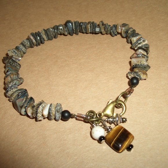 Jewelry - SOLD Beach Shell and Tiger's Eye Bracelet